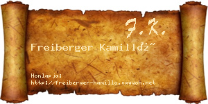 Freiberger Kamilló névjegykártya