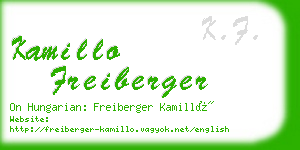kamillo freiberger business card